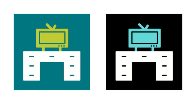 Television Set with Vector Icon
