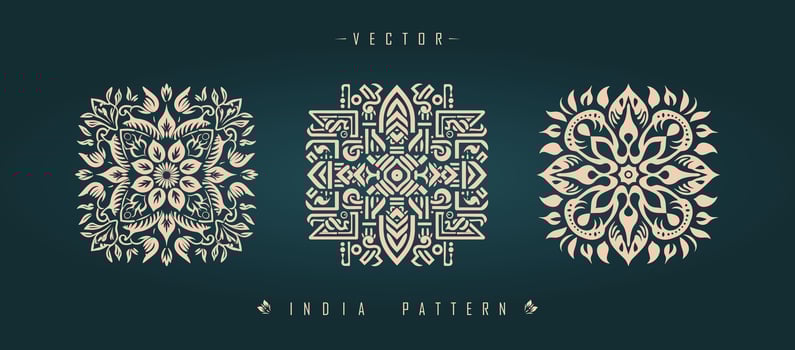Indian traditional pattern Asian pattern vector