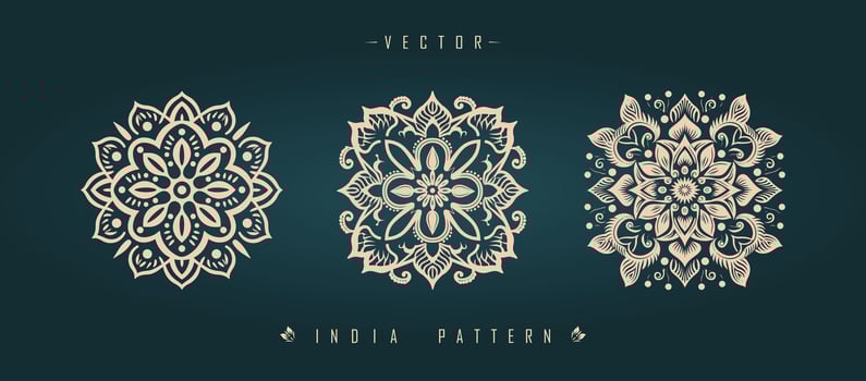 Indian traditional pattern Asian pattern vector