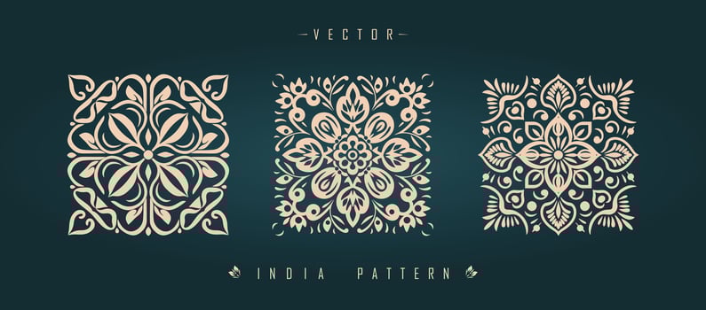 Indian traditional pattern Asian pattern vector