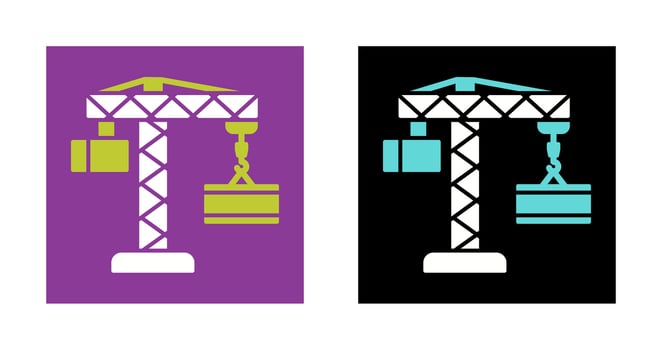 Crane Lifting Vector Icon
