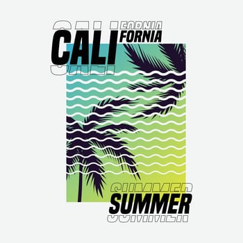 Summer california beach illustration typography. perfect for t shirt design vector