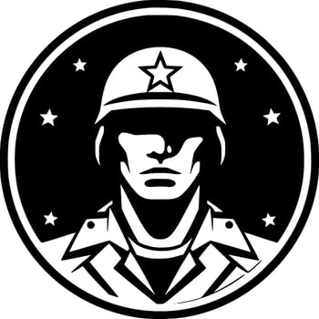Army - Black and White Isolated Icon - Vector illustration