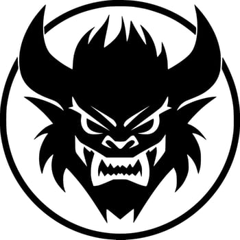 Beast - Black and White Isolated Icon - Vector illustration