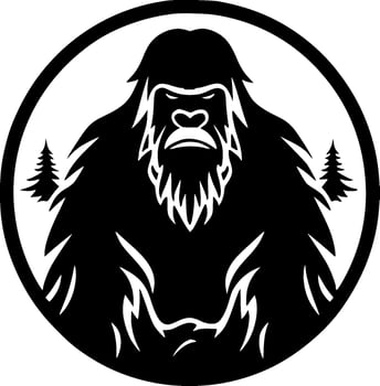 Bigfoot - Black and White Isolated Icon - Vector illustration