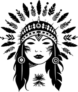 Boho - Minimalist and Flat Logo - Vector illustration