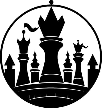 Chess, Black and White Vector illustration