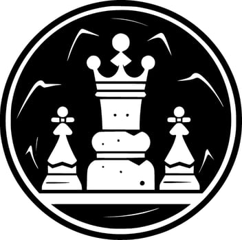 Chess, Black and White Vector illustration