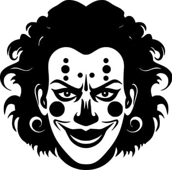 Clown - Black and White Isolated Icon - Vector illustration