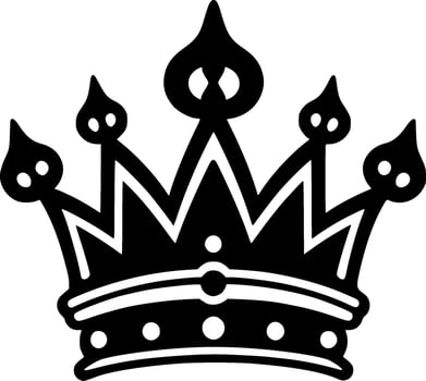 Crown, Black and White Vector illustration