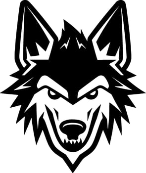 Dog, Black and White Vector illustration
