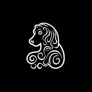 Dog, Black and White Vector illustration