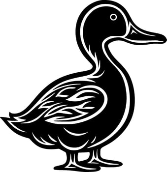 Duck - Black and White Isolated Icon - Vector illustration