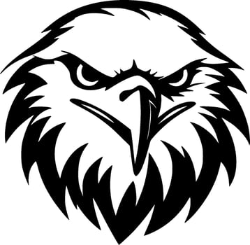 Eagle, Black and White Vector illustration