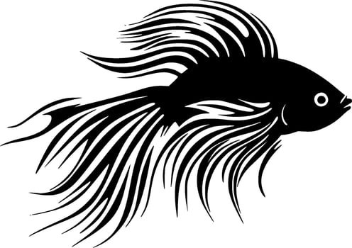 Fish - Black and White Isolated Icon - Vector illustration