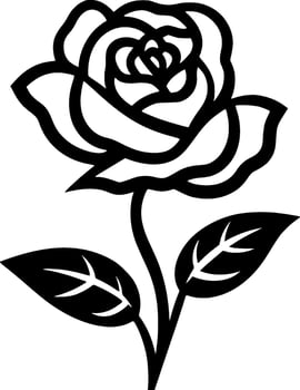 Flower, Black and White Vector illustration