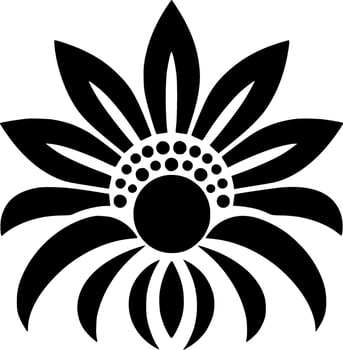 Flower, Black and White Vector illustration