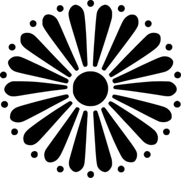 Flower, Black and White Vector illustration