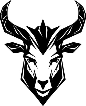 Goat, Black and White Vector illustration