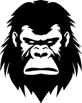 Gorilla, Black and White Vector illustration