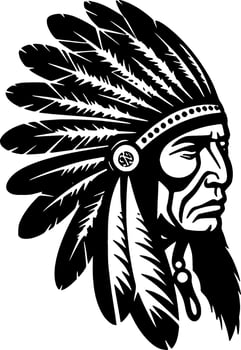 Indian Chief - High Quality Vector Logo - Vector illustration ideal for T-shirt graphic