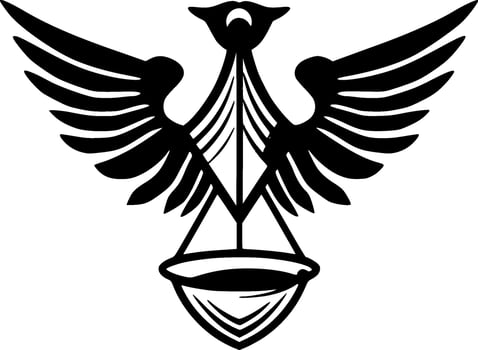 Justice - Black and White Isolated Icon - Vector illustration