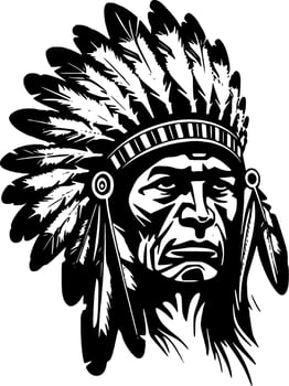 Indian Chief - High Quality Vector Logo - Vector illustration ideal for T-shirt graphic
