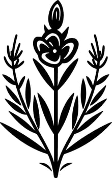 Lavender, Black and White Vector illustration