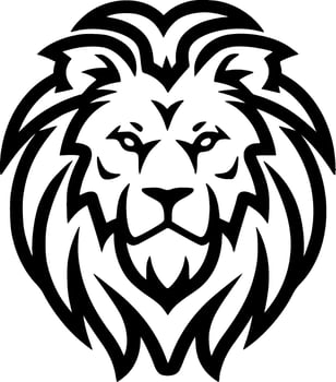 Lion, Black and White Vector illustration