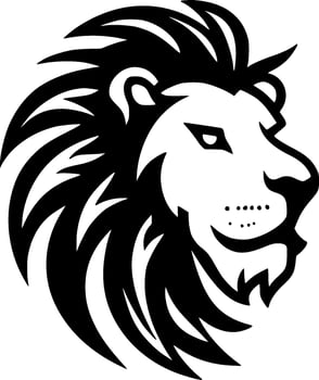 Lion, Black and White Vector illustration