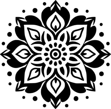 Mandala, Black and White Vector illustration