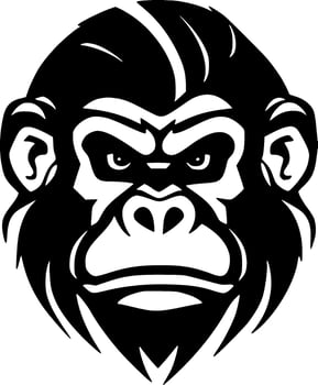 Monkey - Minimalist and Flat Logo - Vector illustration