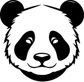 Panda - Black and White Isolated Icon - Vector illustration