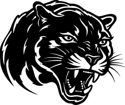 Panther - Black and White Isolated Icon - Vector illustration