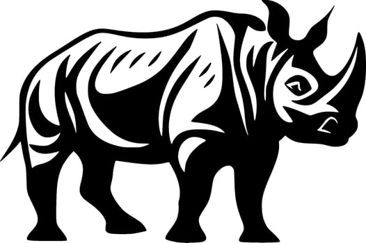 Rhinoceros, Minimalist and Simple Silhouette - Vector illustration