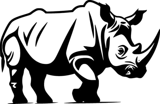 Rhinoceros, Minimalist and Simple Silhouette - Vector illustration