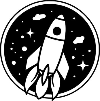Rocket, Minimalist and Simple Silhouette - Vector illustration