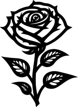 Rose - Minimalist and Flat Logo - Vector illustration