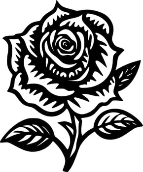 Rose, Black and White Vector illustration