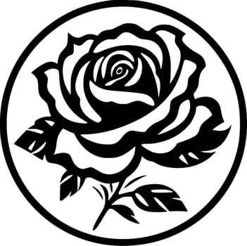 Rose, Black and White Vector illustration