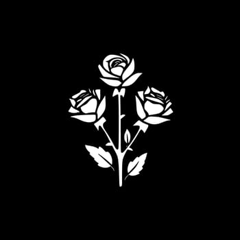 Roses, Black and White Vector illustration