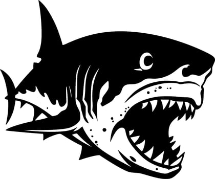 Shark, Minimalist and Simple Silhouette - Vector illustration