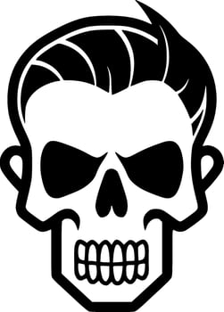 Skull, Black and White Vector illustration