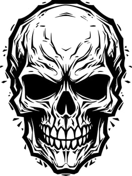 Skull - Black and White Isolated Icon - Vector illustration