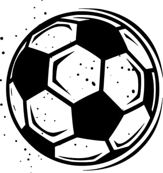 Football - Black and White Isolated Icon - Vector illustration