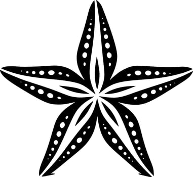 Starfish - Black and White Isolated Icon - Vector illustration