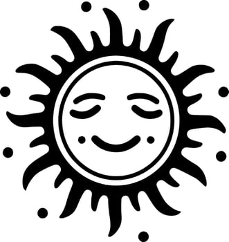 Sun - Black and White Isolated Icon - Vector illustration