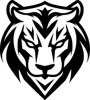 Tiger - Black and White Isolated Icon - Vector illustration
