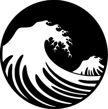 Wave - Black and White Isolated Icon - Vector illustration