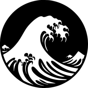 Wave, Black and White Vector illustration